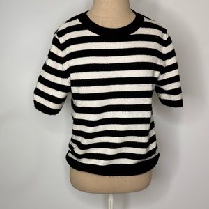H&M stripped sweater knit short sleeve top Small